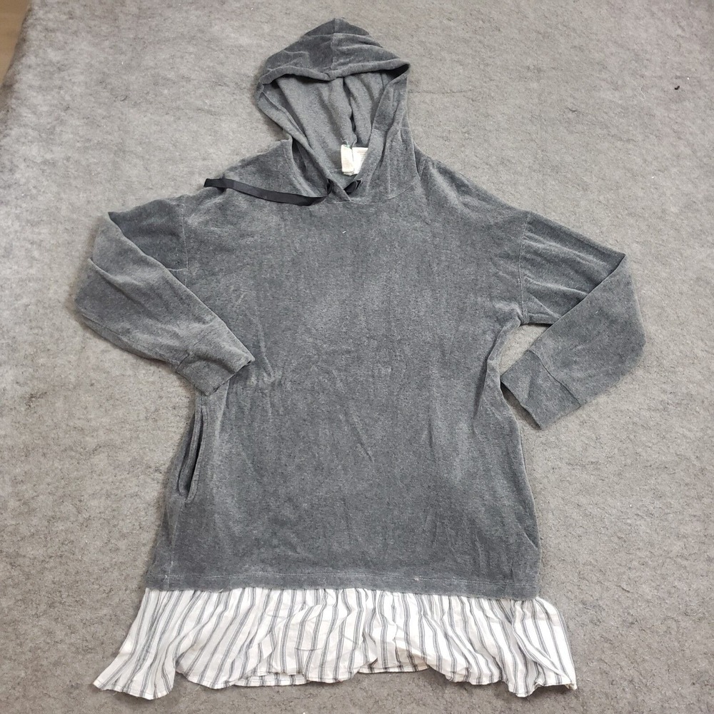 Mimi Chica Sweater‎ Womens Medium Gray Hoodie Long Sleeve Pullover Casual Ladies